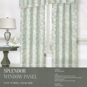Scroll Jacquard Aqua 54" x 84" Window Panel